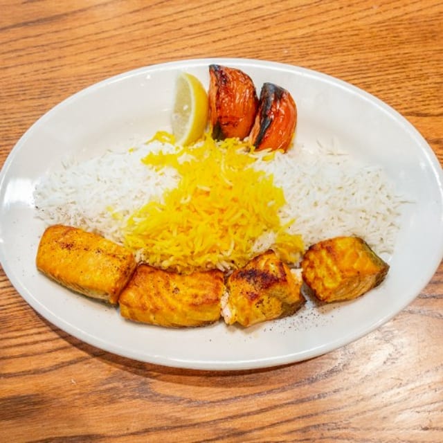 Salmon Kabob.