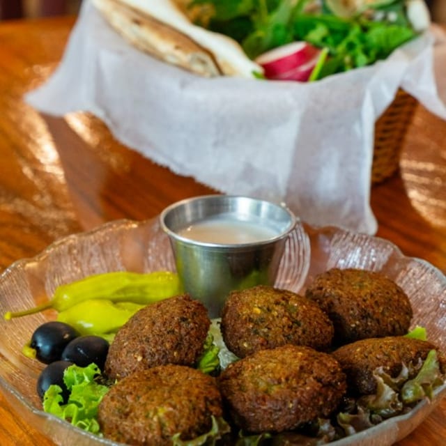 Falafel Platter with Tahini Sauce.